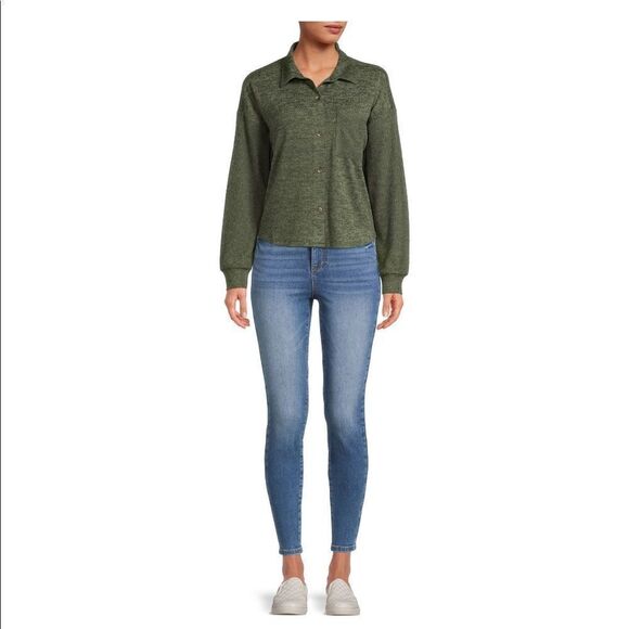 Women’s Knit Button Front Blouse Cardigan Top - Picture 5 of 5